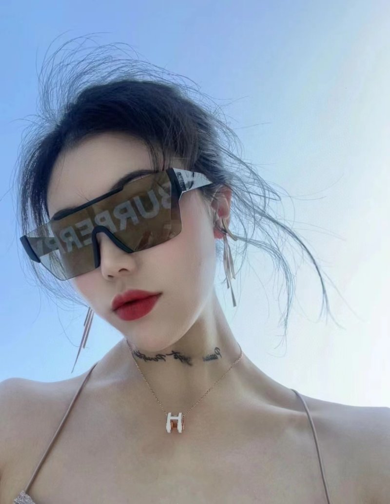 Burberry Square Logo Full Print Sunglasses - Brown