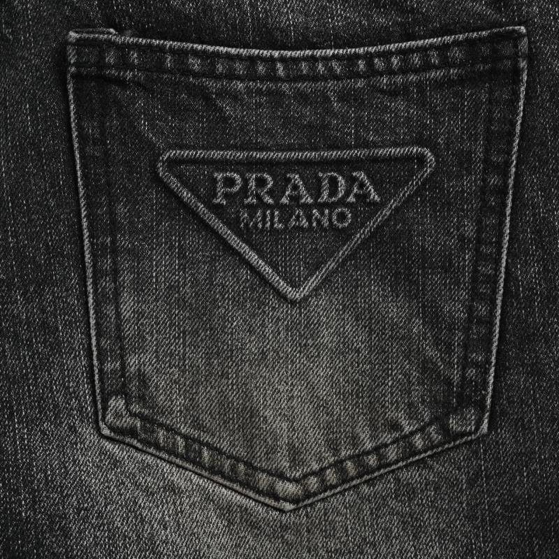 Vintage Washed Gray Straight-Leg Denim Jeans view
