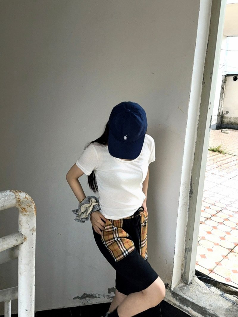 Burberry Nova Check Black Shorts with Tartan Pockets view