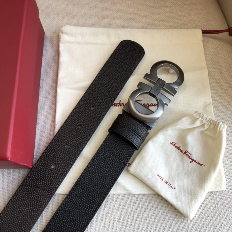 Salvatore Ferragamo Gancini Black Leather Belt view