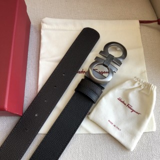 Salvatore Ferragamo Gancini Black Leather Belt view 2