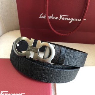 Salvatore Ferragamo Gancini Black Leather Belt view 3