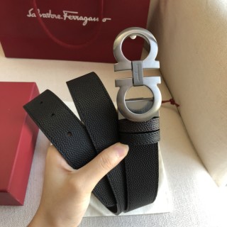 Salvatore Ferragamo Gancini Black Leather Belt view 5