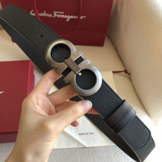Salvatore Ferragamo Gancini Black Leather Belt view 6