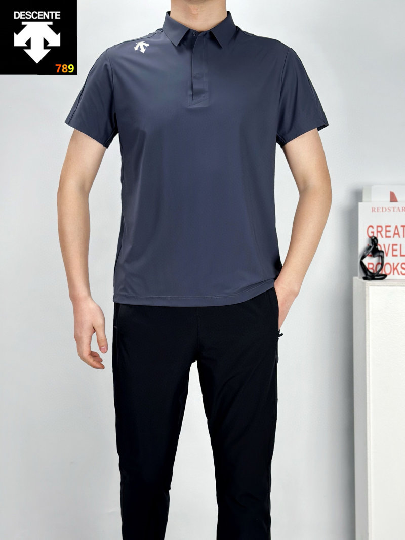 Descente Men's Quick-Dry Polo Shirt – Navy Blue
