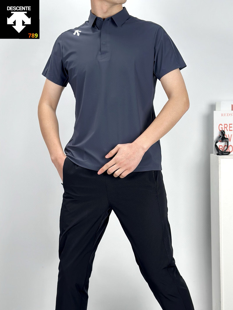 Descente Men's Quick-Dry Polo Shirt – Navy Blue view