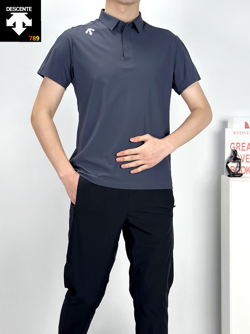 Descente Men's Quick-Dry Polo Shirt – Navy Blue view