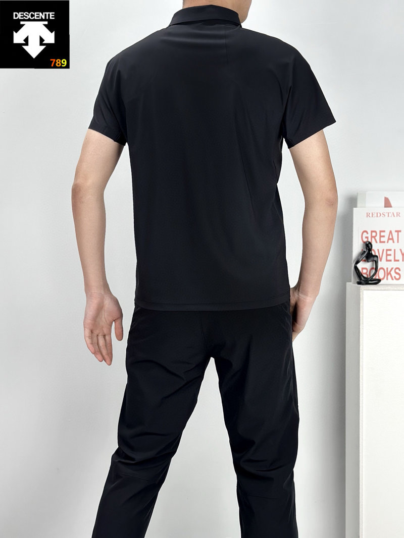 Descente Men's Quick-Dry Polo Shirt – Navy Blue view