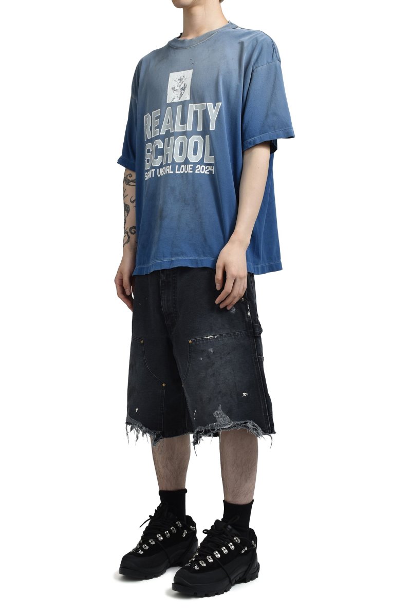 Reality School Graphic Print Oversized T-Shirt Blue view