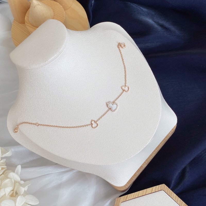Rose Gold Gourd Charm Bracelet with CZ Crystals view