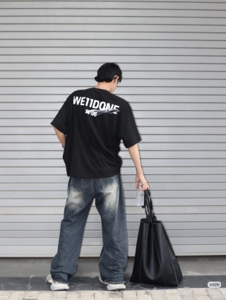 WE11DONE Black Logo Print Short Sleeve T-Shirt view 3