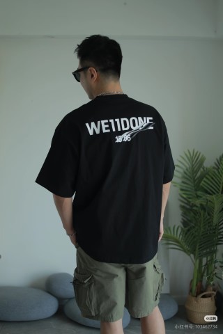 WE11DONE Black Logo Print Short Sleeve T-Shirt view 7