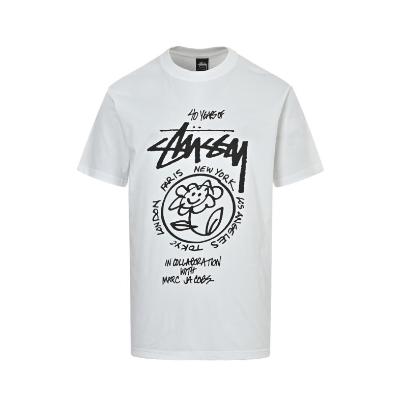 Stüssy White Graphic Print Short Sleeve T-Shirt view