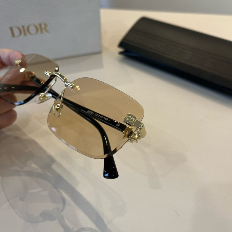 Dior CD Square Metal Frame Sunglasses - Gold & Black view