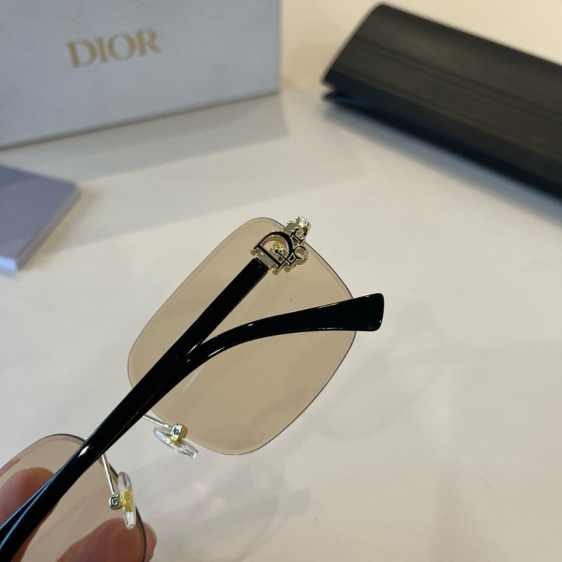 Dior CD Square Metal Frame Sunglasses - Gold & Black view