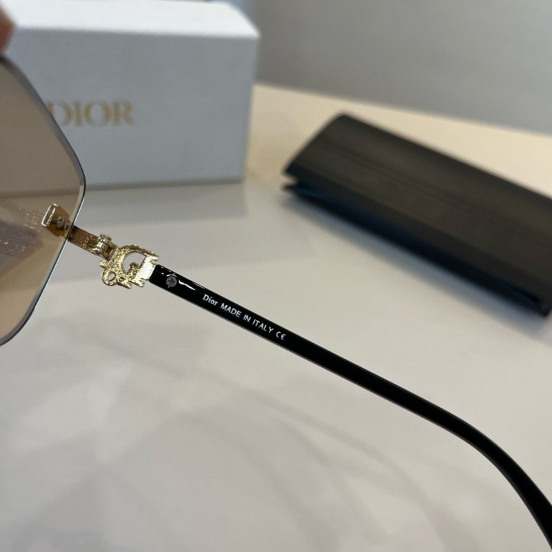 Dior CD Square Metal Frame Sunglasses - Gold & Black view