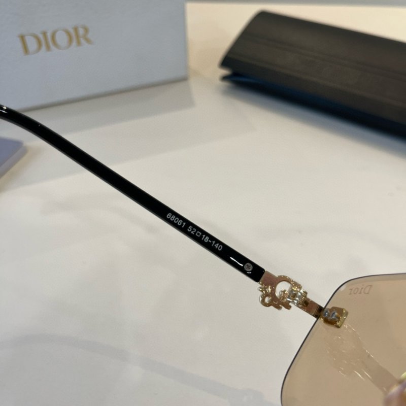 Dior CD Square Metal Frame Sunglasses - Gold & Black view