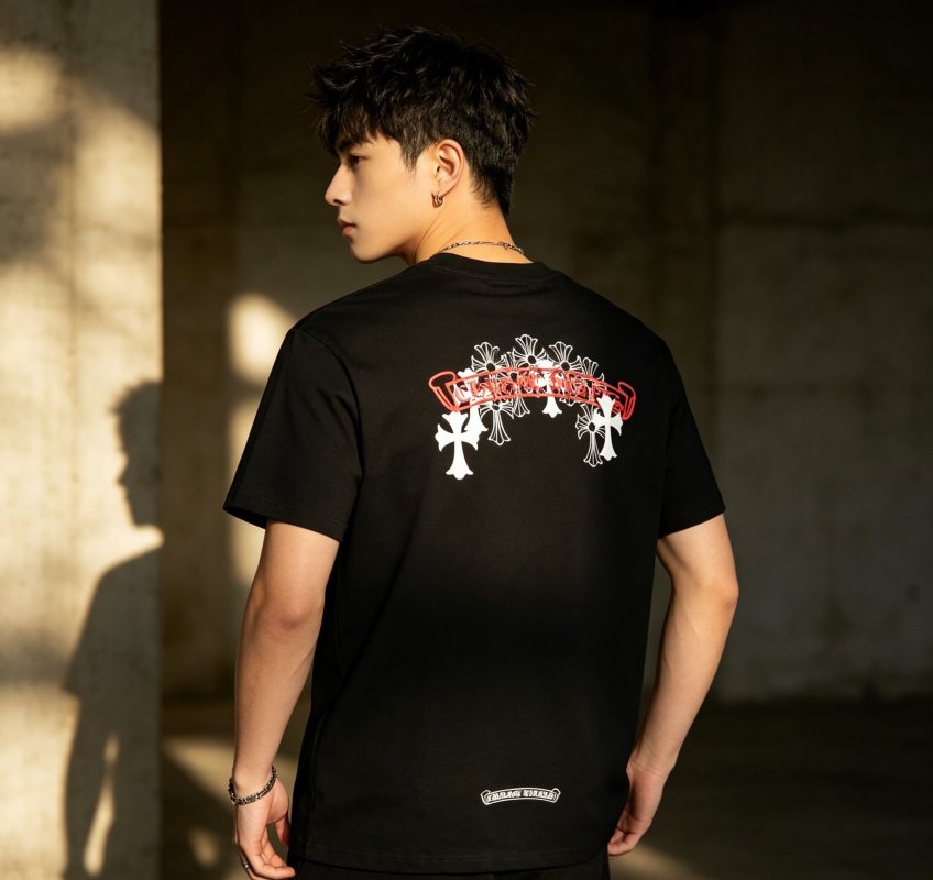 Black Embroidered Floral Short Sleeve T-Shirt view