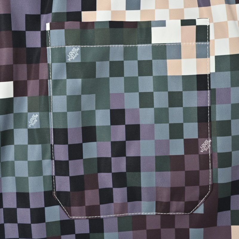 Pixelated Checkered Multi-Color Shorts view