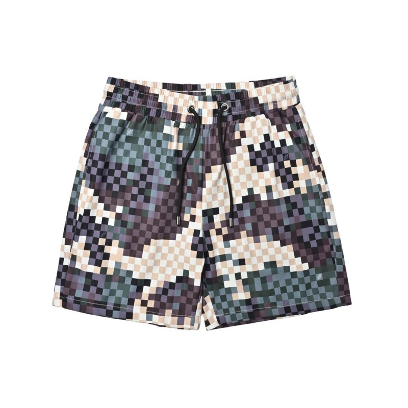 Pixelated Checkered Multi-Color Shorts view