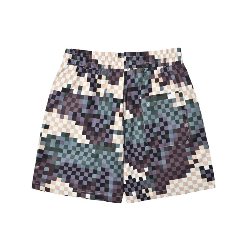 Pixelated Checkered Multi-Color Shorts view