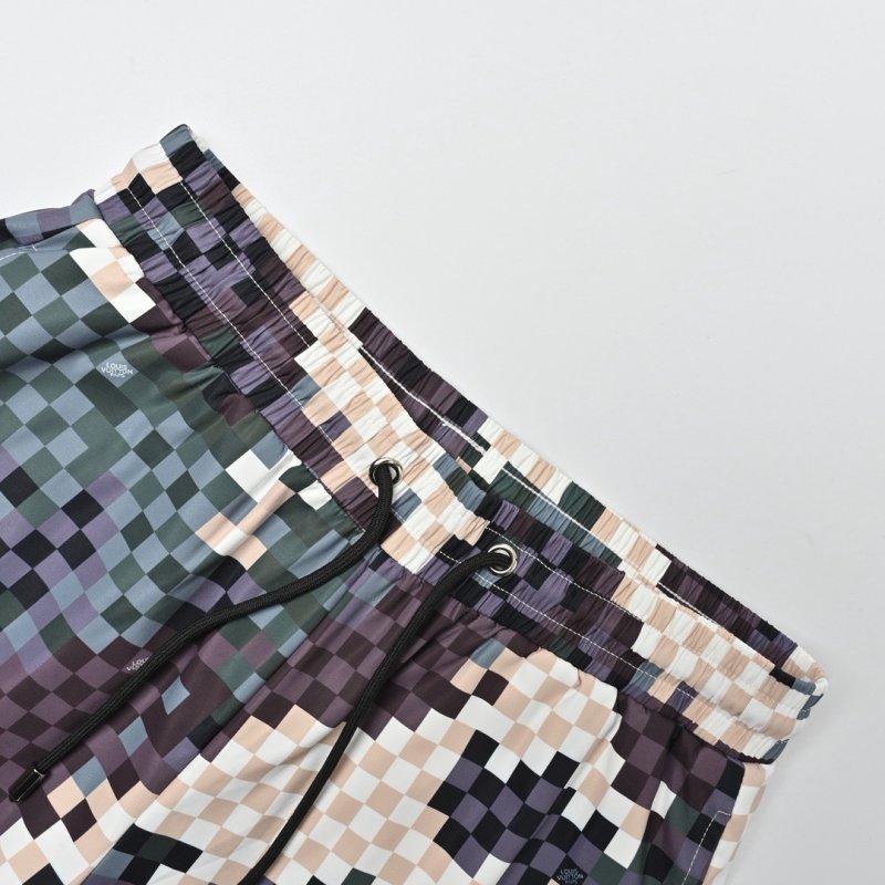 Pixelated Checkered Multi-Color Shorts view