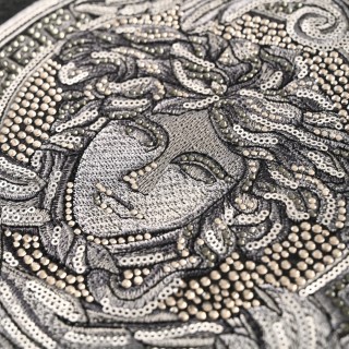 Versace Medusa Embroidered Charcoal T-Shirt view 13