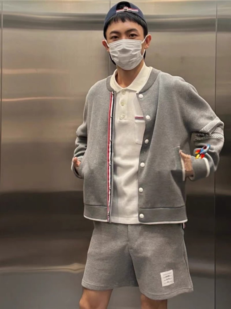 Thom Browne Grey Anchor Cardigan Sweater view