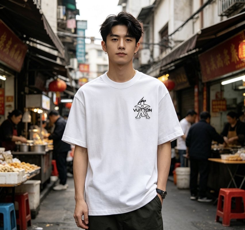 Louis Vuitton White Crew Neck Graphic T-Shirt