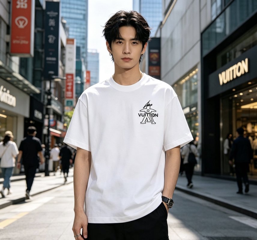 Louis Vuitton White Crew Neck Graphic T-Shirt view