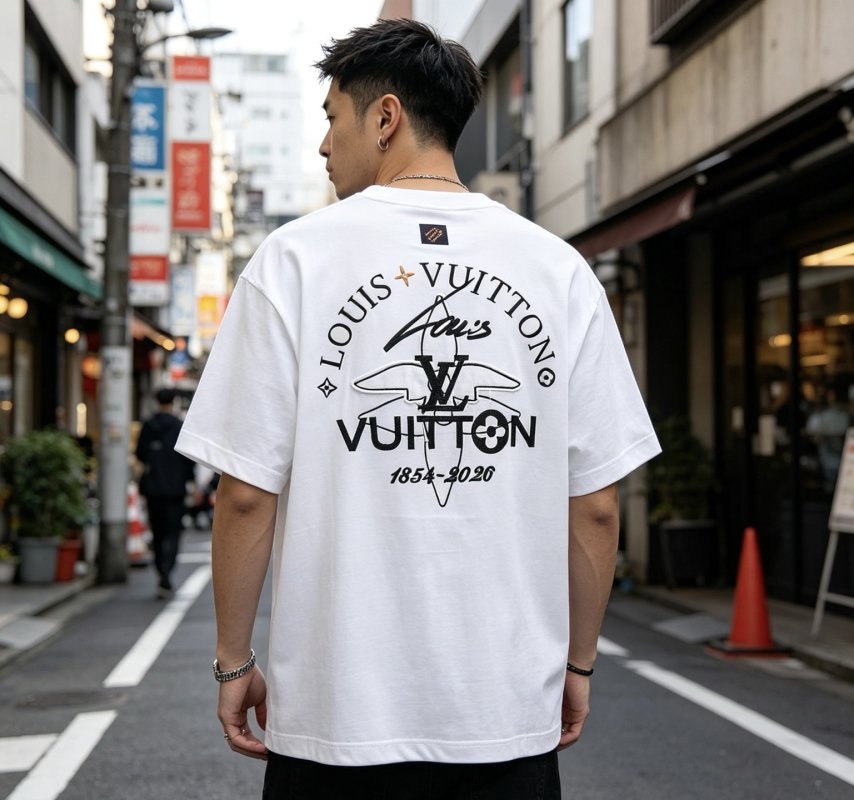Louis Vuitton White Crew Neck Graphic T-Shirt view