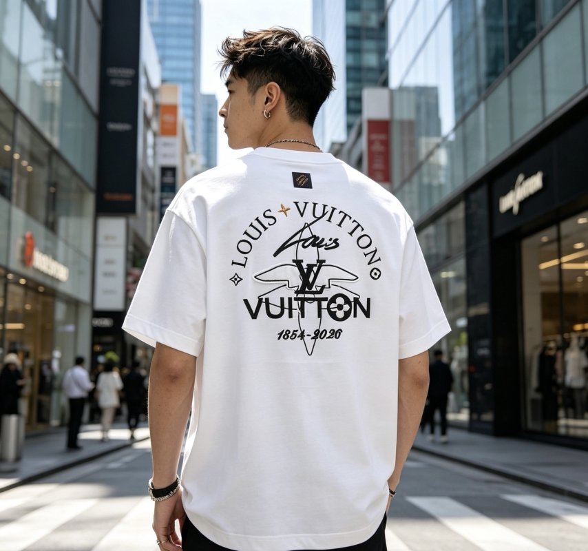 Louis Vuitton White Crew Neck Graphic T-Shirt view