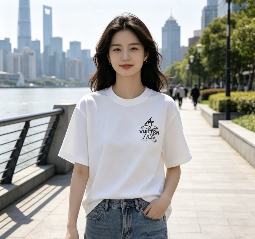 Louis Vuitton White Crew Neck Graphic T-Shirt view