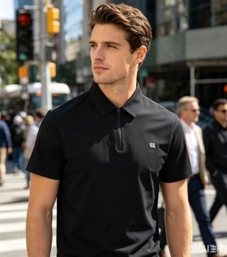 Kolon Sport Half-Zip Speed-Dry Polo Shirt Black view 2