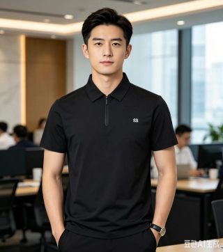 Kolon Sport Half-Zip Speed-Dry Polo Shirt Black view 3