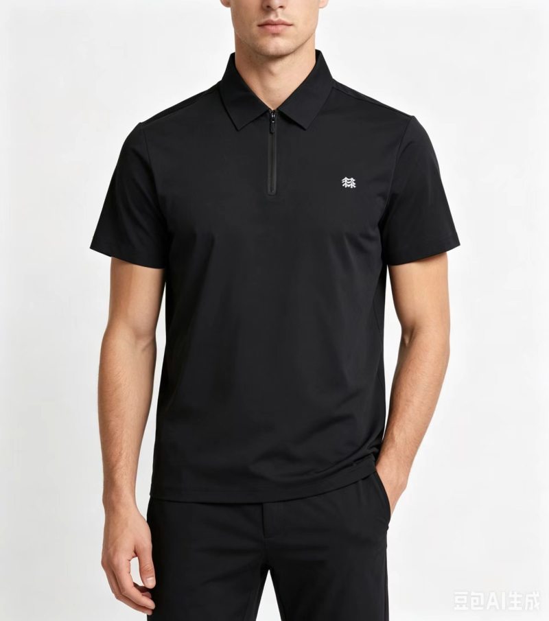 Kolon Sport Half-Zip Speed-Dry Polo Shirt Black view