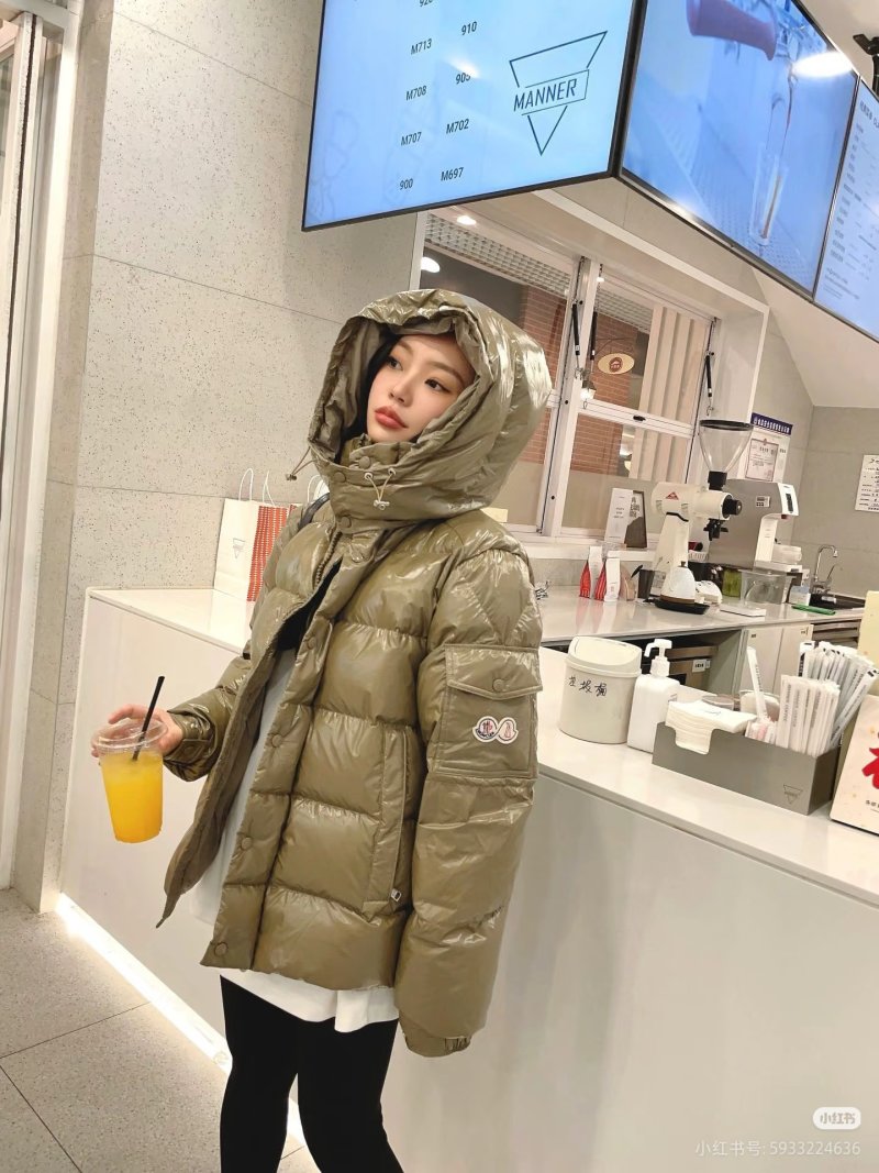 Moncler Olive Green Puffer Down Jacket