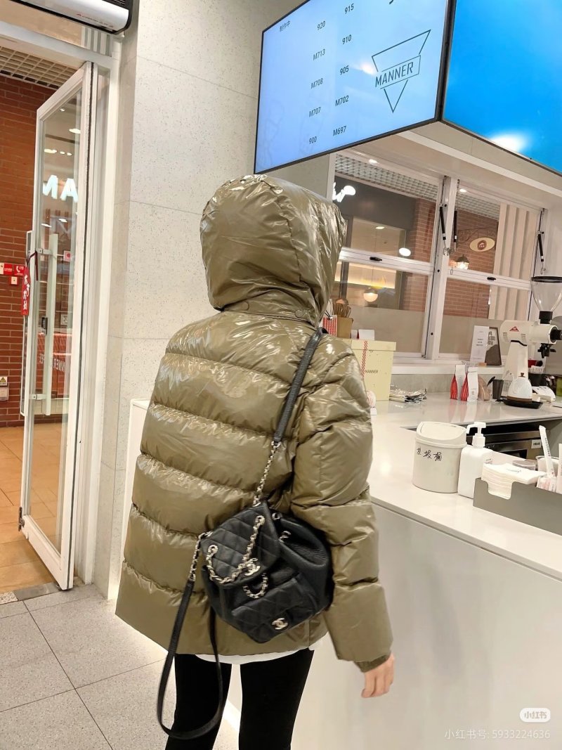 Moncler Olive Green Puffer Down Jacket view