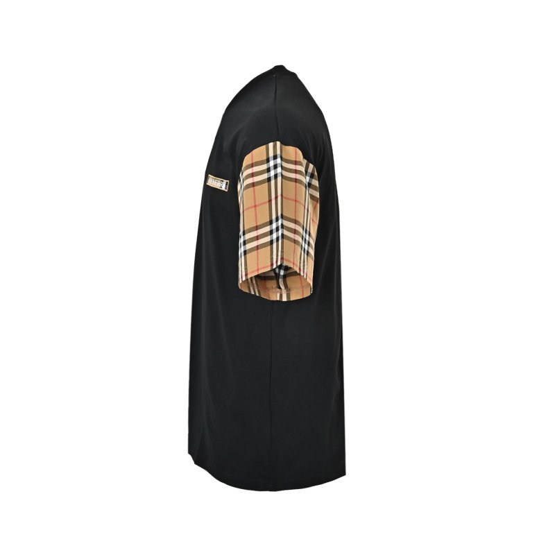 Burberry Check Sleeve Black T-Shirt view