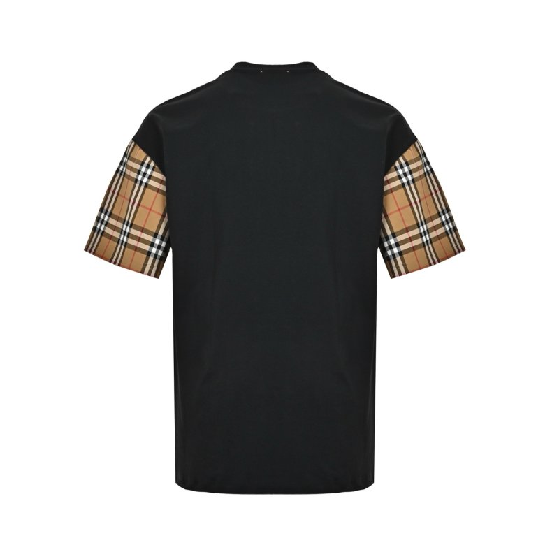 Burberry Check Sleeve Black T-Shirt view