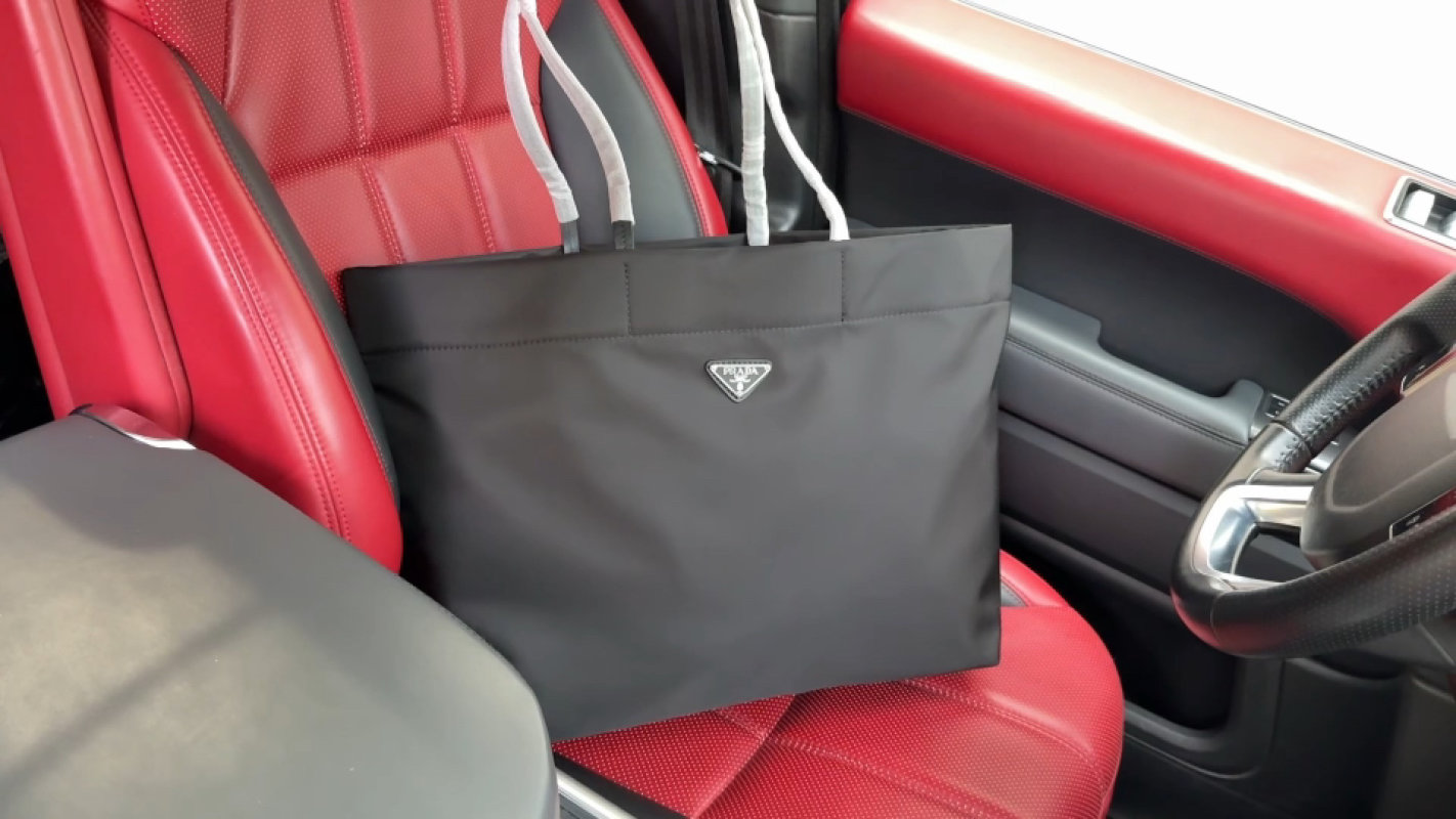 Prada Black Nylon Briefcase Tote Bag