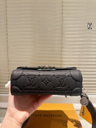 Black Leather Box Shoulder Bag with Studded Hardware view 8