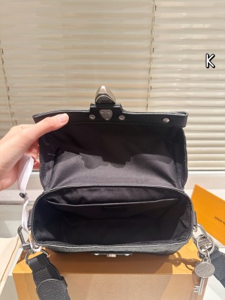 Black Leather Box Shoulder Bag with Studded Hardware view 9