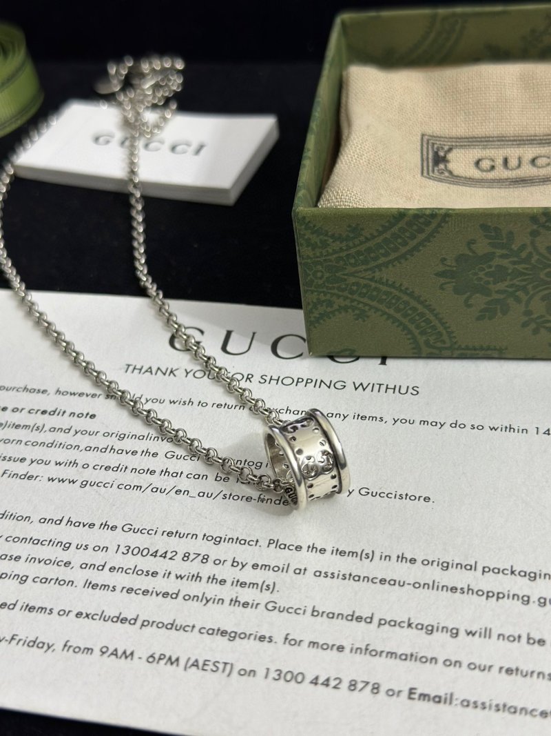 Gucci Double G Anger Forest Silver Chain Necklace