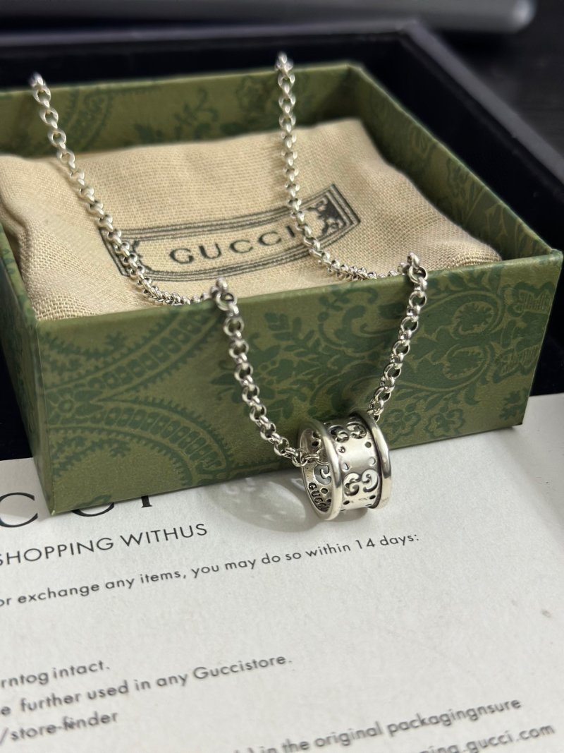 Gucci Double G Anger Forest Silver Chain Necklace view