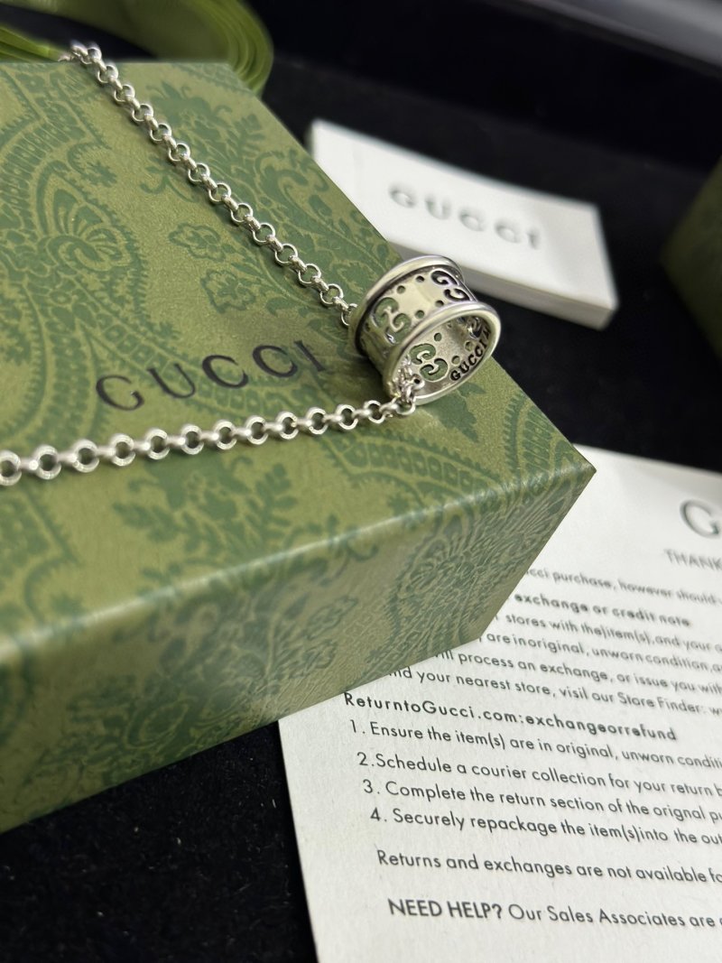 Gucci Double G Anger Forest Silver Chain Necklace view