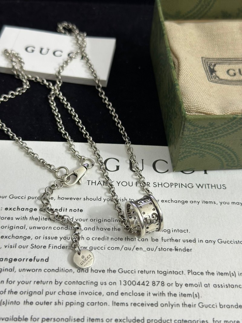 Gucci Double G Anger Forest Silver Chain Necklace view