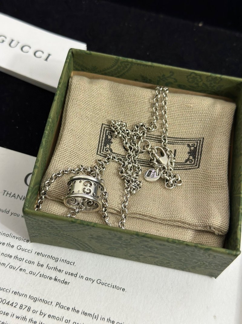 Gucci Double G Anger Forest Silver Chain Necklace view