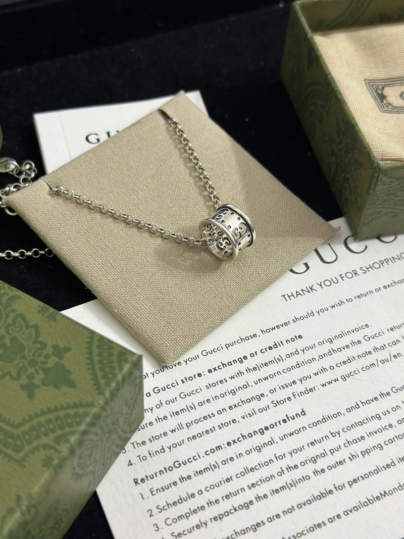 Gucci Double G Anger Forest Silver Chain Necklace view