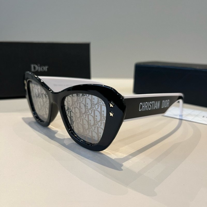 Dior Club Black Cat-Eye Sunglasses with Gold Star Detail view